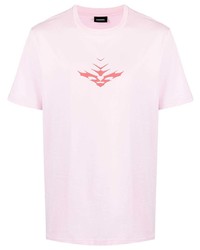 T-shirt à col rond imprimé rose Diesel