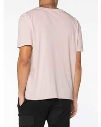 T-shirt à col rond imprimé rose Saint Laurent