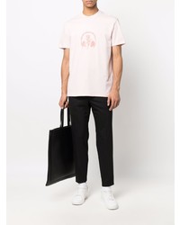 T-shirt à col rond imprimé rose Neil Barrett