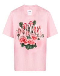 T-shirt à col rond imprimé rose Doublet