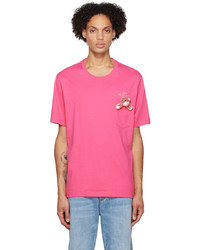 T-shirt à col rond imprimé rose Doublet