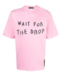 T-shirt à col rond imprimé rose DRHOPE
