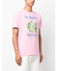 T-shirt à col rond imprimé rose MC2 Saint Barth