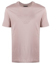 T-shirt à col rond imprimé rose Emporio Armani