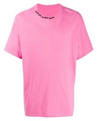 T-shirt à col rond imprimé rose F.A.M.T.