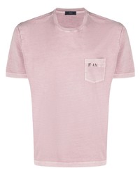 T-shirt à col rond imprimé rose Fay