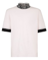T-shirt à col rond imprimé rose Fendi