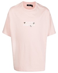 T-shirt à col rond imprimé rose FIVE CM