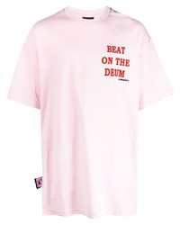 T-shirt à col rond imprimé rose Garbage Tv
