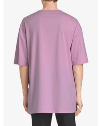 T-shirt à col rond imprimé rose Burberry