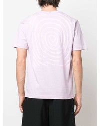 T-shirt à col rond imprimé rose McQ