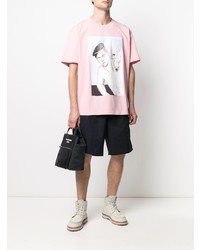 T-shirt à col rond imprimé rose JW Anderson