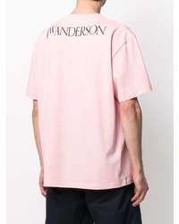 T-shirt à col rond imprimé rose JW Anderson