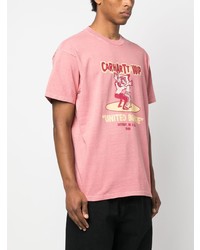 T-shirt à col rond imprimé rose Carhartt WIP