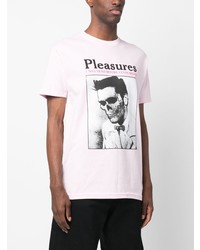 T-shirt à col rond imprimé rose Pleasures