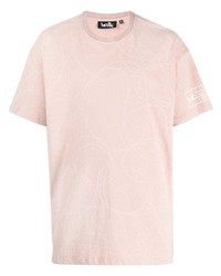 T-shirt à col rond imprimé rose Haculla