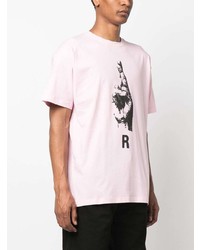 T-shirt à col rond imprimé rose Raf Simons