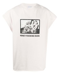 T-shirt à col rond imprimé rose Honey Fucking Dijon