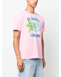 T-shirt à col rond imprimé rose MC2 Saint Barth