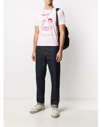 T-shirt à col rond imprimé rose DSQUARED2