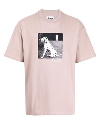 T-shirt à col rond imprimé rose Izzue