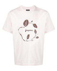 T-shirt à col rond imprimé rose Jacquemus