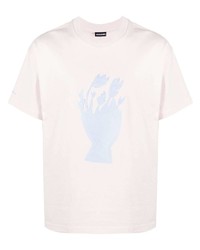 T-shirt à col rond imprimé rose Jacquemus