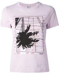 T-shirt à col rond imprimé rose Kenzo