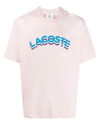 T-shirt à col rond imprimé rose lacoste live