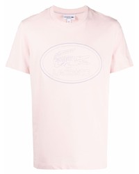 T-shirt à col rond imprimé rose Lacoste