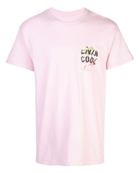 T-shirt à col rond imprimé rose LIVINCOOL