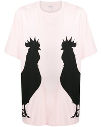 T-shirt à col rond imprimé rose Loewe