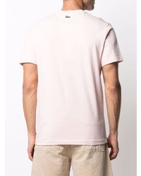 T-shirt à col rond imprimé rose Lacoste