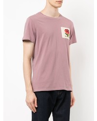 T-shirt à col rond imprimé rose Kent & Curwen