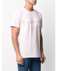 T-shirt à col rond imprimé rose MAISON KITSUNÉ