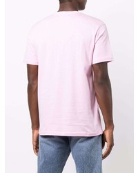 T-shirt à col rond imprimé rose Moschino