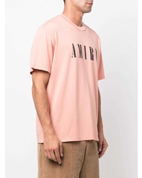 T-shirt à col rond imprimé rose Amiri