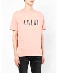 T-shirt à col rond imprimé rose Amiri