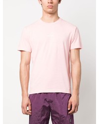 T-shirt à col rond imprimé rose Stone Island