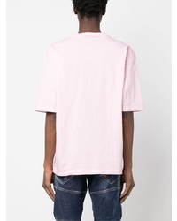 T-shirt à col rond imprimé rose DSQUARED2