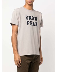 T-shirt à col rond imprimé rose Snow Peak