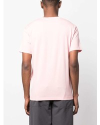 T-shirt à col rond imprimé rose Stone Island