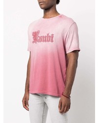 T-shirt à col rond imprimé rose Ksubi