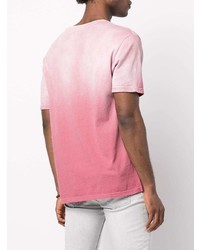 T-shirt à col rond imprimé rose Ksubi