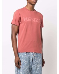 T-shirt à col rond imprimé rose Kenzo