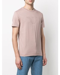 T-shirt à col rond imprimé rose Emporio Armani