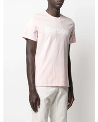 T-shirt à col rond imprimé rose Barbour