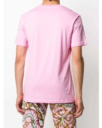 T-shirt à col rond imprimé rose Moschino