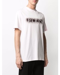 T-shirt à col rond imprimé rose Philipp Plein