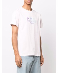 T-shirt à col rond imprimé rose A.P.C.